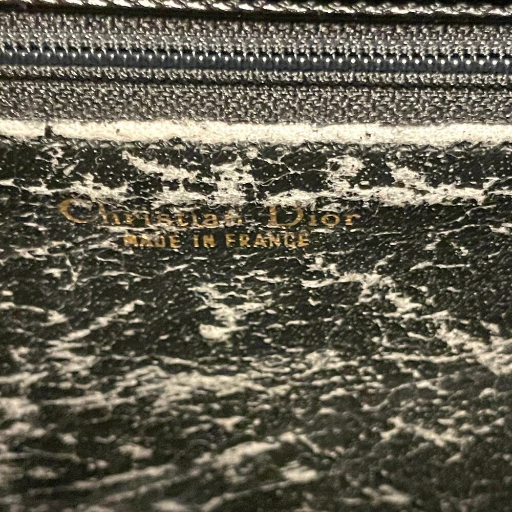 Christian Dior Crossbody Bag Black Vintage Logo Quiet Luxury Etched Leather - Picture 12 of 13